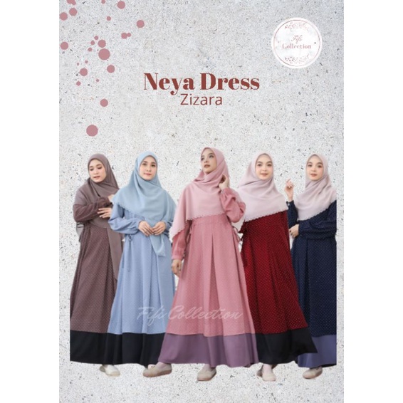 Gamis Busui Motif Polkadot Neya Dress Zizara