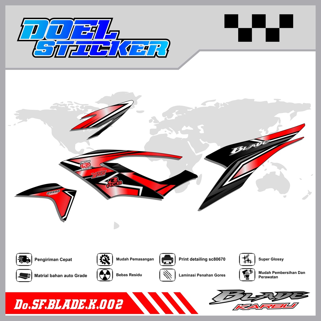 STICKER STRIPING BLADE 110 KARBU - STICKER STRIPING LIST VARIASI HOLOGRAM , CROME BLADE 110 KARBU DOEL 002