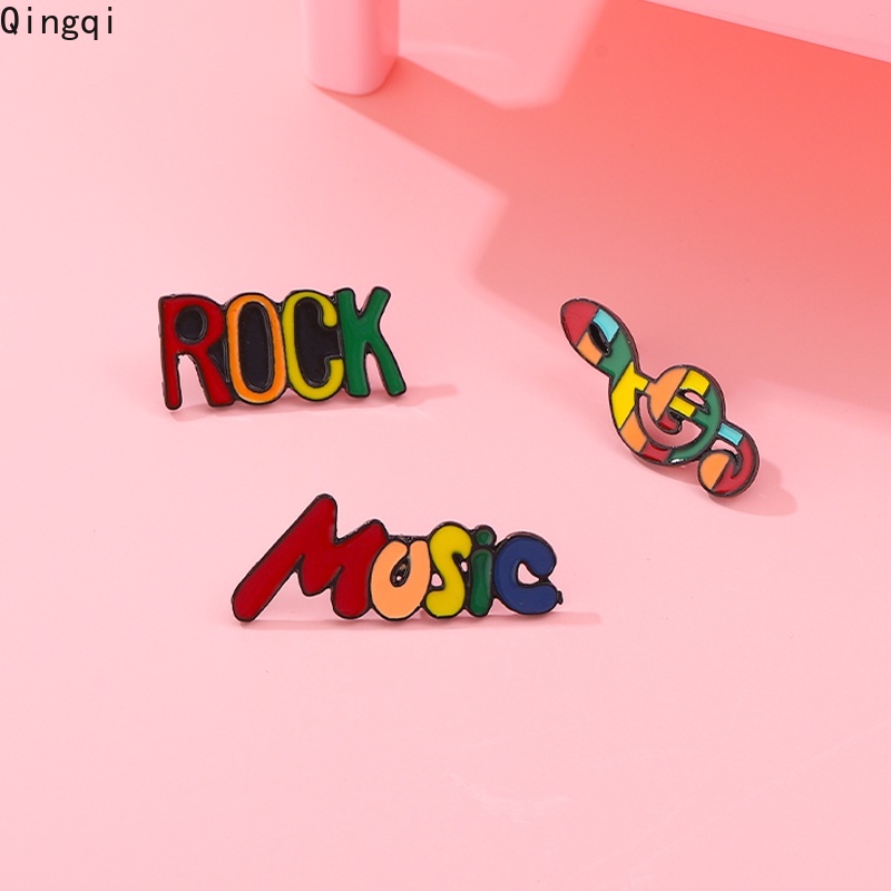 Bros Pin Enamel Bentuk Not Musik Rock Warna Pelangi Untuk Anak