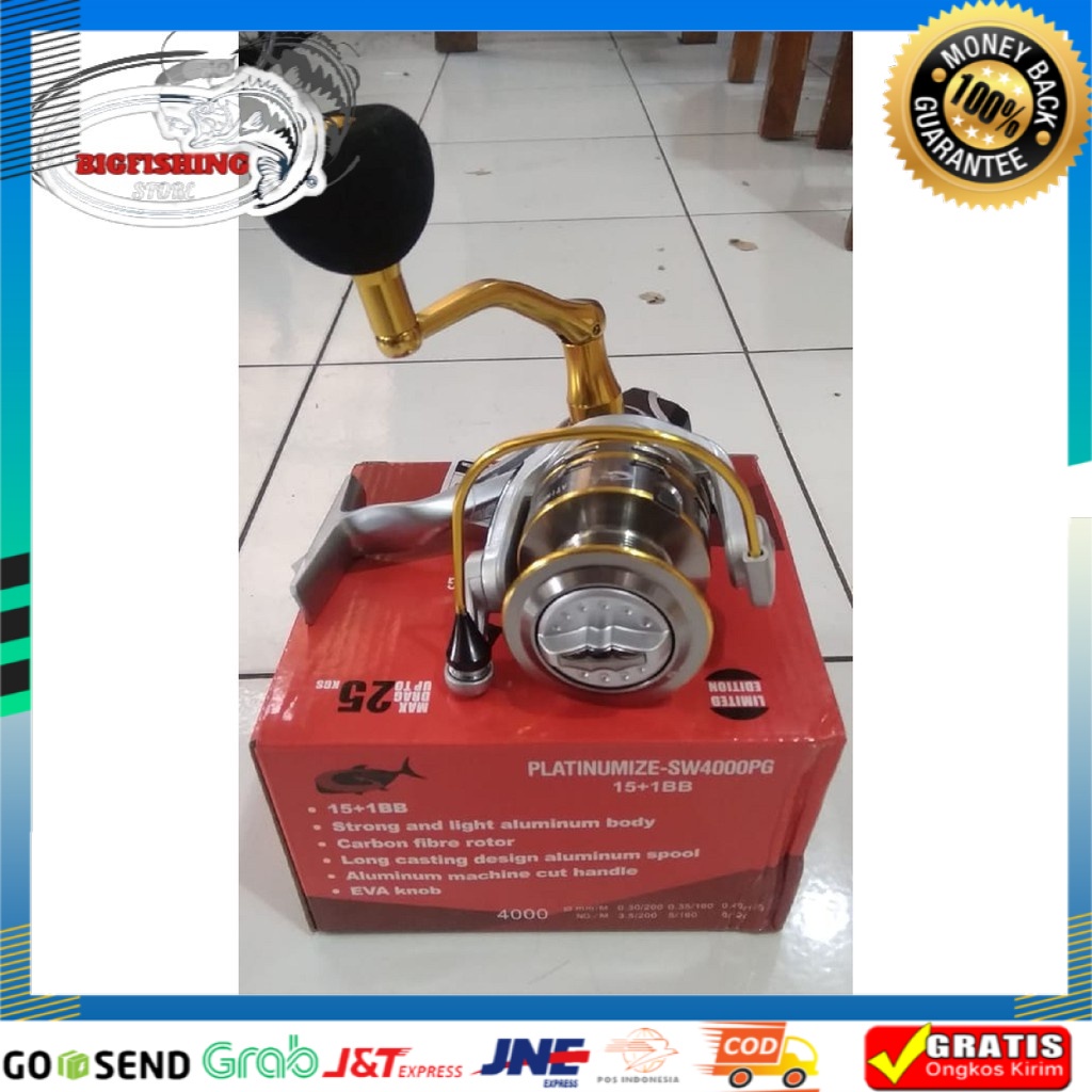 Reel Gtech Platinumize SW4000PG Max Drag 25kg dan SW5000PG Max Drag 30Kg Kuat