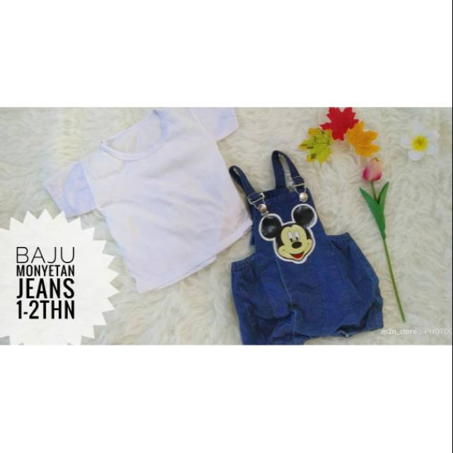 SETELAN monyetan jeans(ready)