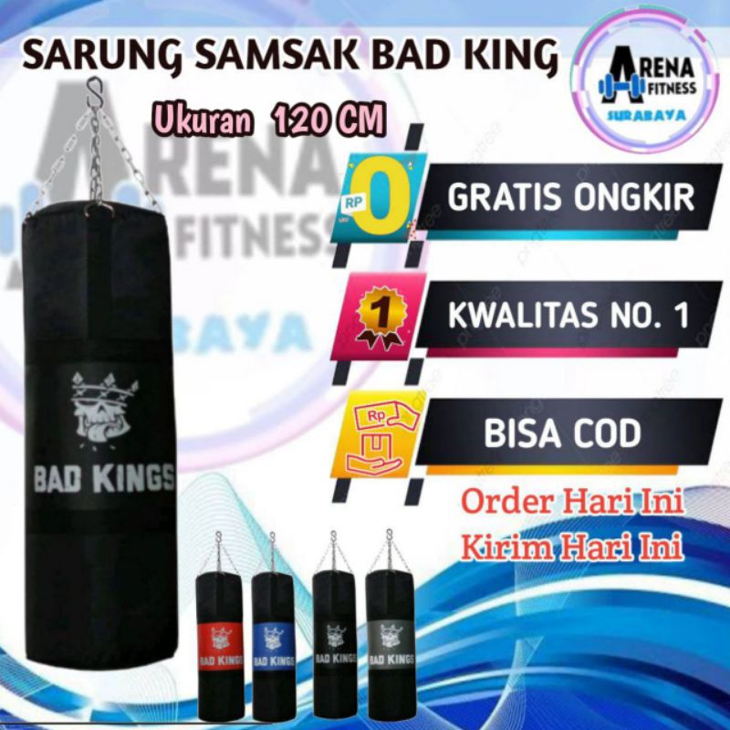 SARUNG Samsak 120 cm-samsak beladiri samsak tinju BAD KING (tanpa isi)  samsak Standart Beladiri