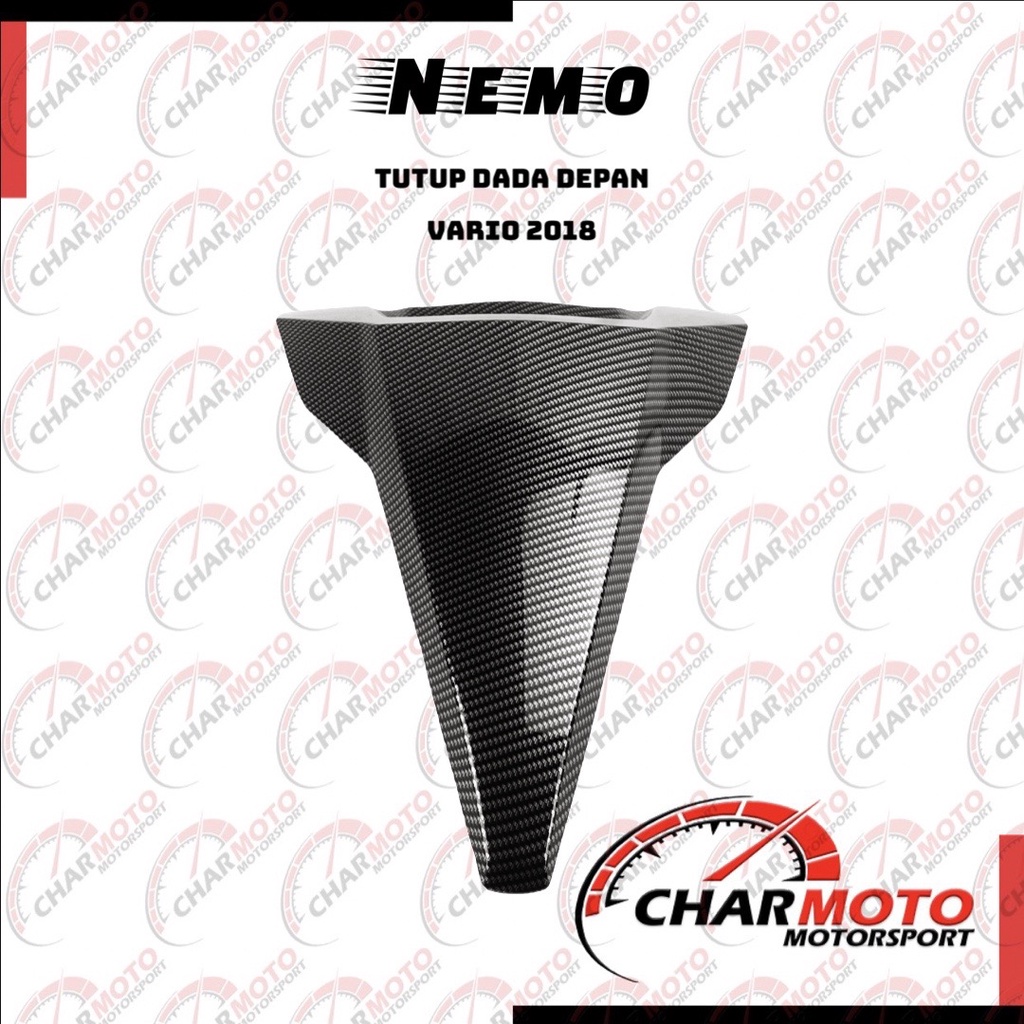 Cover Tutup Dada Depan Honda Vario 2018 Carbon Karbon Nemo Original PNP - Charmoto