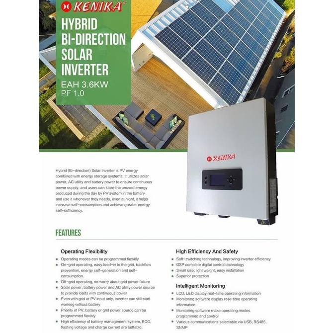 Solar Inverter Mppt 48V 3600W Hybrid [Kenika Eah-3.6Kw]