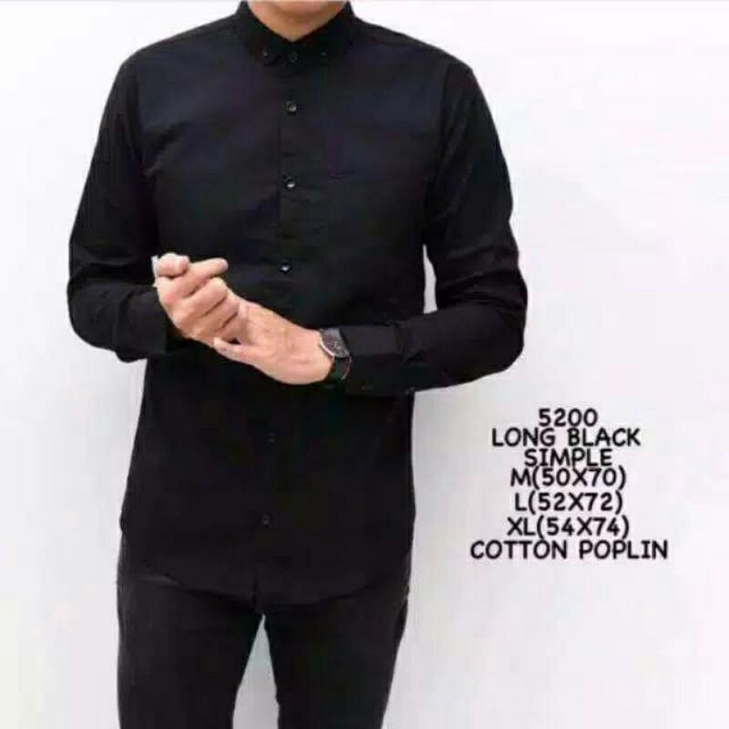 (XR) kemeja polos dewasa lengan panjang material katun, premium