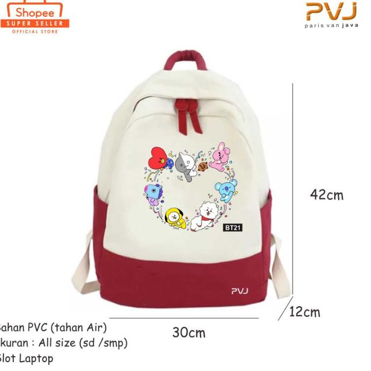 [DISCOUNT WYY57] Tas Ransel Anak Perempuan Style Korea BT21 Tas Sekolah BTS Fashion Kids Backpack Or