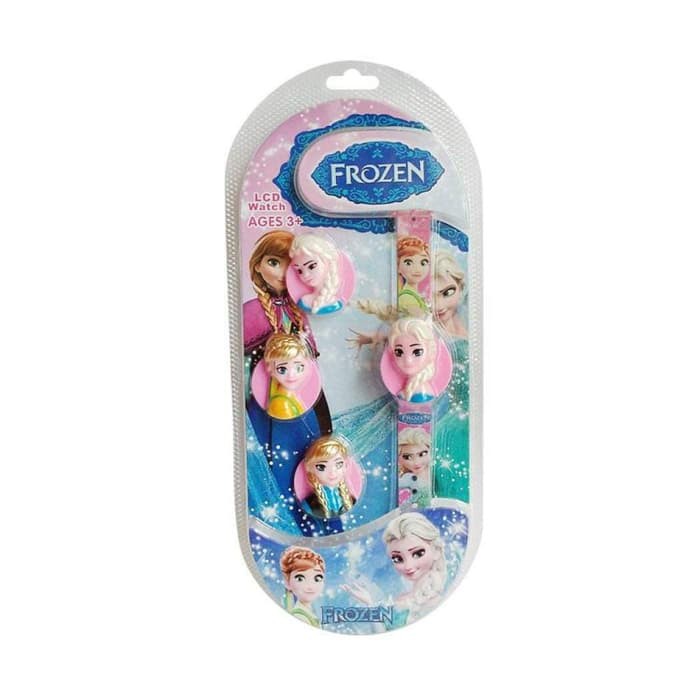 JAM TANGAN ANAK PEREMPUAN FROZEN ELSA KEPALA SET DIGITAL FASHION MURAH
