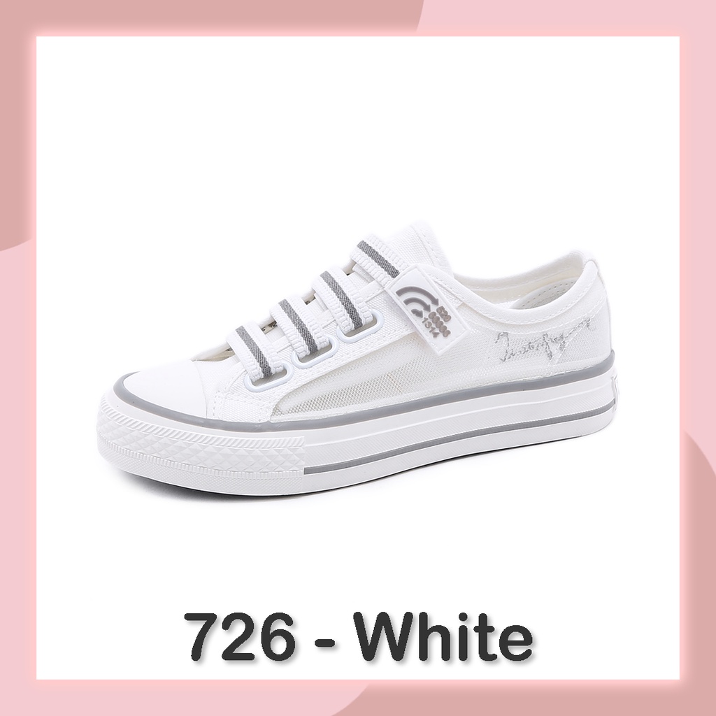 Sepatu Sneakers Wanita Import 726-727-728-726-White
