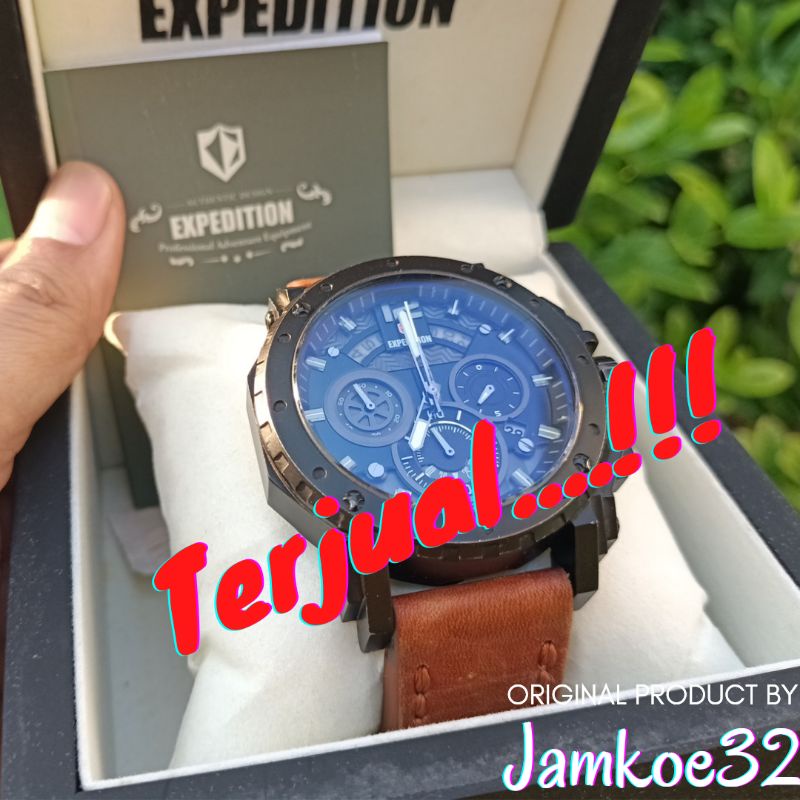 Jam Tangan Arloji Expedition Tipe 6402 M Remaja Cowok Pria Analog Original Ori Murah Anti Air Kulit 