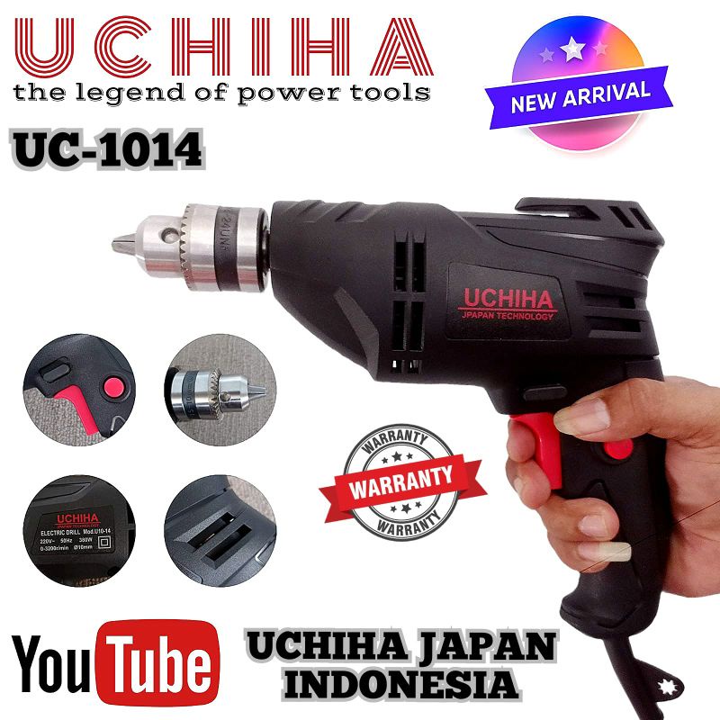 Promo Mesin Bor Listrik Tangan 10mm Merk Uchiha Type 10-14 Low Watt Obeng Sekrup Tembok Besi Kayu