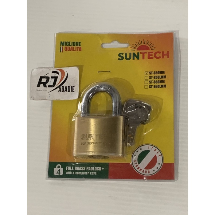 Gembok Kunci Komputer Full Kuningan Asli SUNTECH 50mm