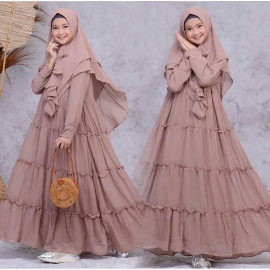 HOPYLOVY - Gamis Anak Layer Usia 12 - 14 tahun Aina / GAMIS ANAK PEREMPUAN AINA KIDS USIA 12-14 THN TERGANTUNG BADAN ANAK