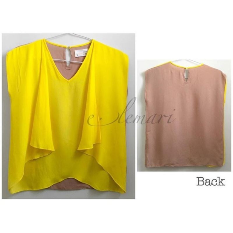 Major Minor Layer Top in Yellow mix Light Brown (Preloved)