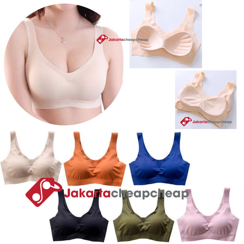 JC088 Pakaian Dalam Wanita Sport Bra Seamless Tanpa Kawat Anti Nyeplak