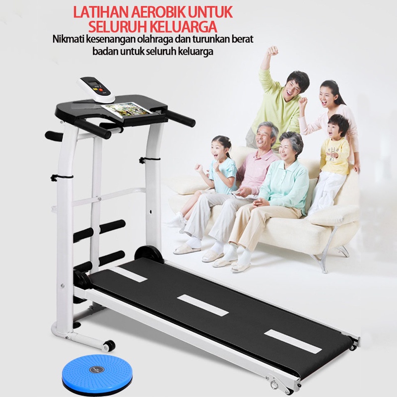 Treadmill rumah tangga lipat kecil mini 7 in 1 sederhana berjalan mesin multi-fungsi pelangsing peralatan kebugaran diam dalam ruangan