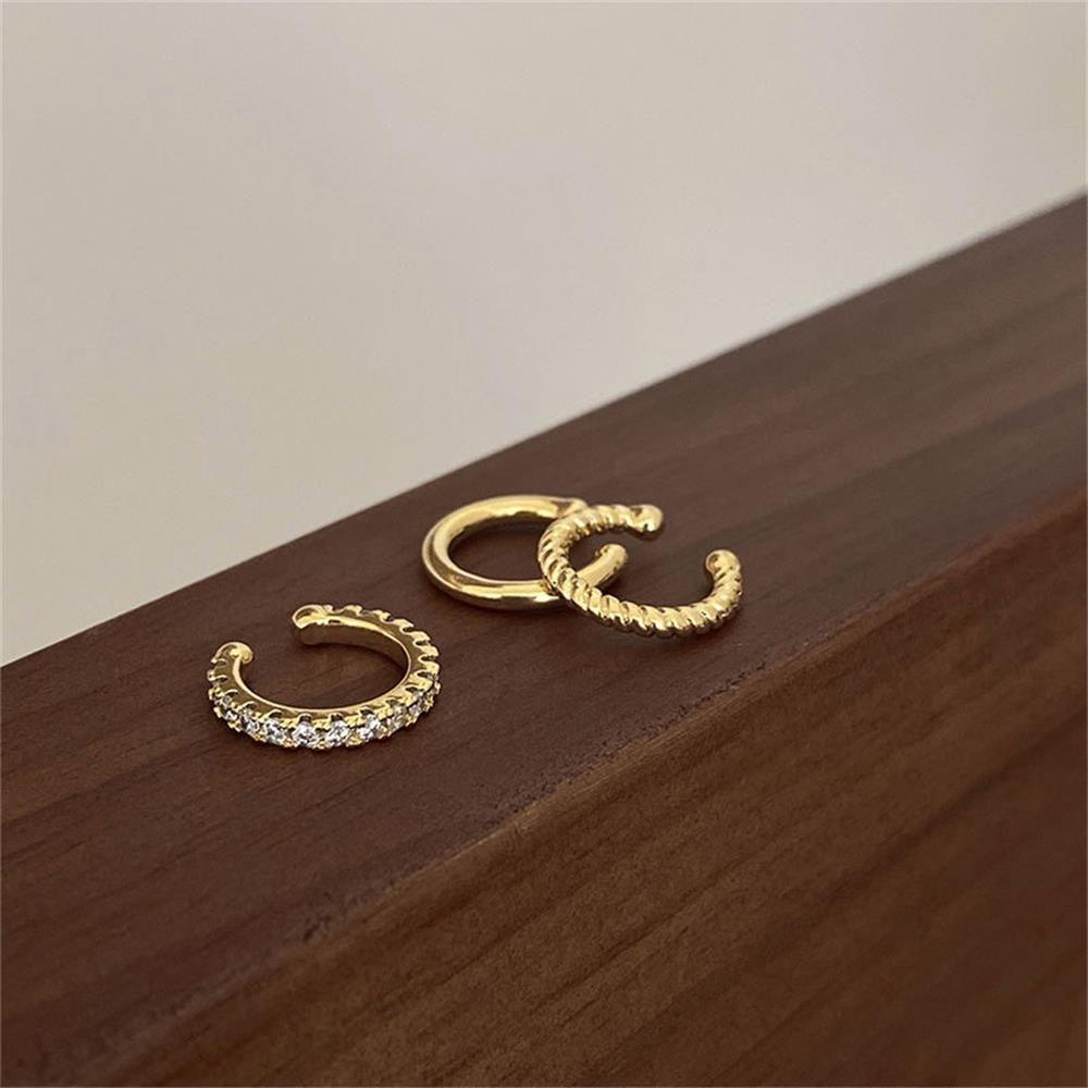 Top 3Pcs/Set CZ Cuff Earrings Fashion Hadiah Perhiasan Mungil Tanpa Tindik Ear Cuff