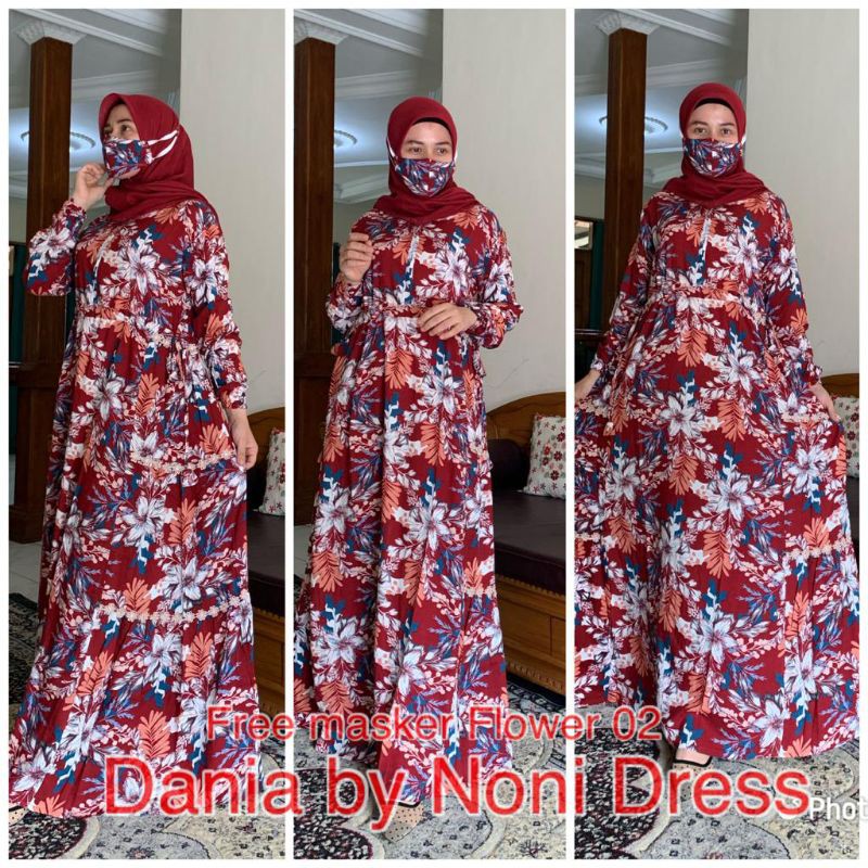 Daster arab NONI DANIA Maxi Dress Gamis Rayon Super Klok