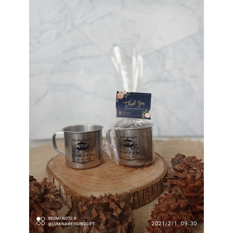 SOUVENIR GELAS STAINLESS KEMAS PLASTIK