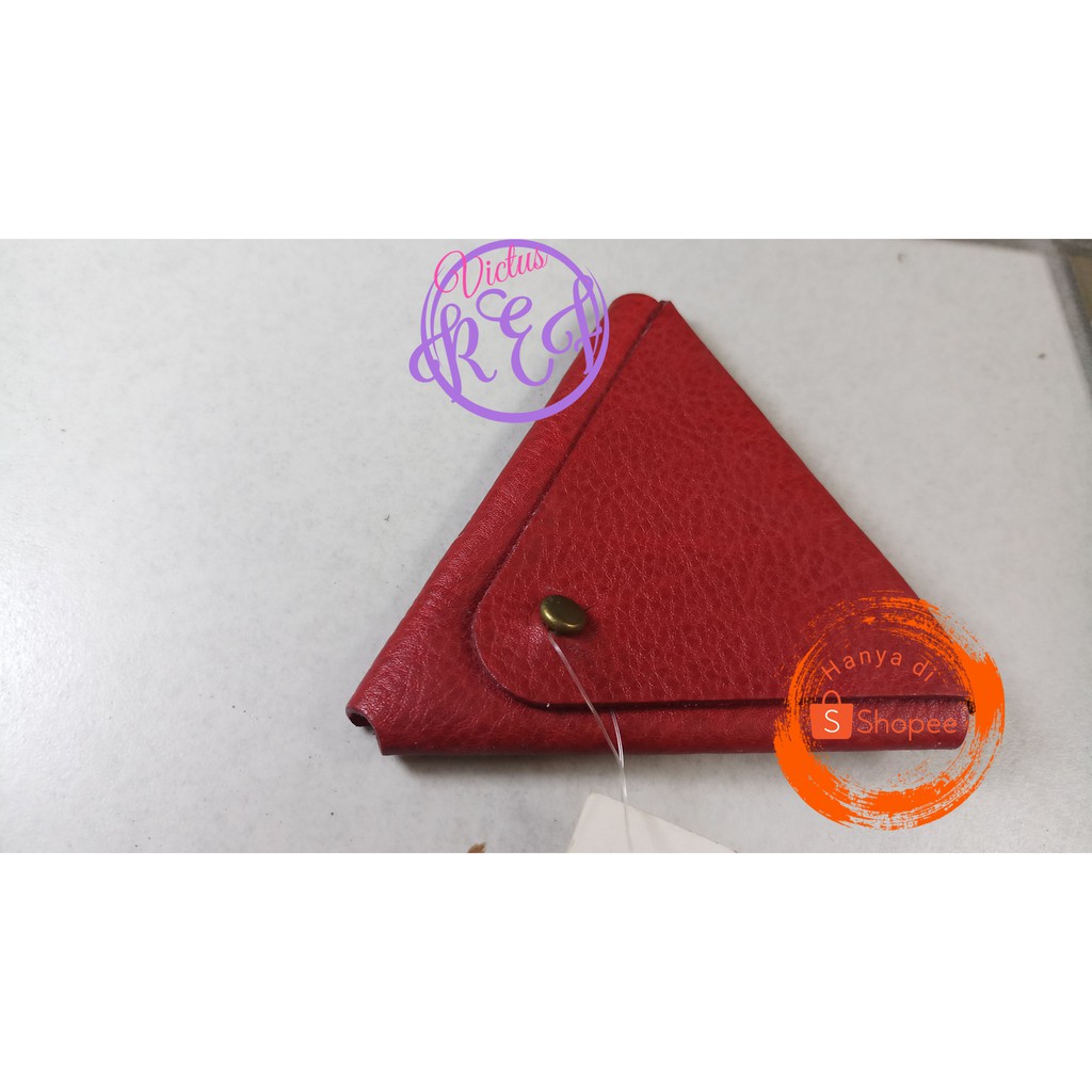 Dompet Koin Fossil Leather Segitiga Merah Original