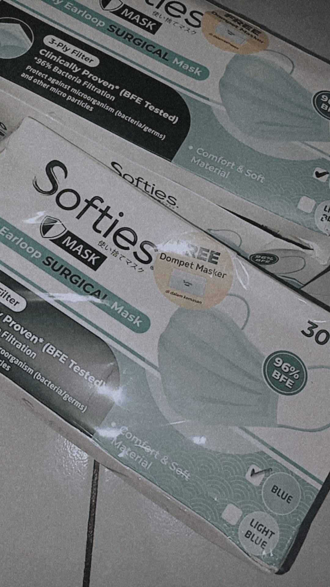 Masker Softies Daily Surgical Medis 30 Mask Polos Motif Hijab Headloop Anak Batik Parang Japanese