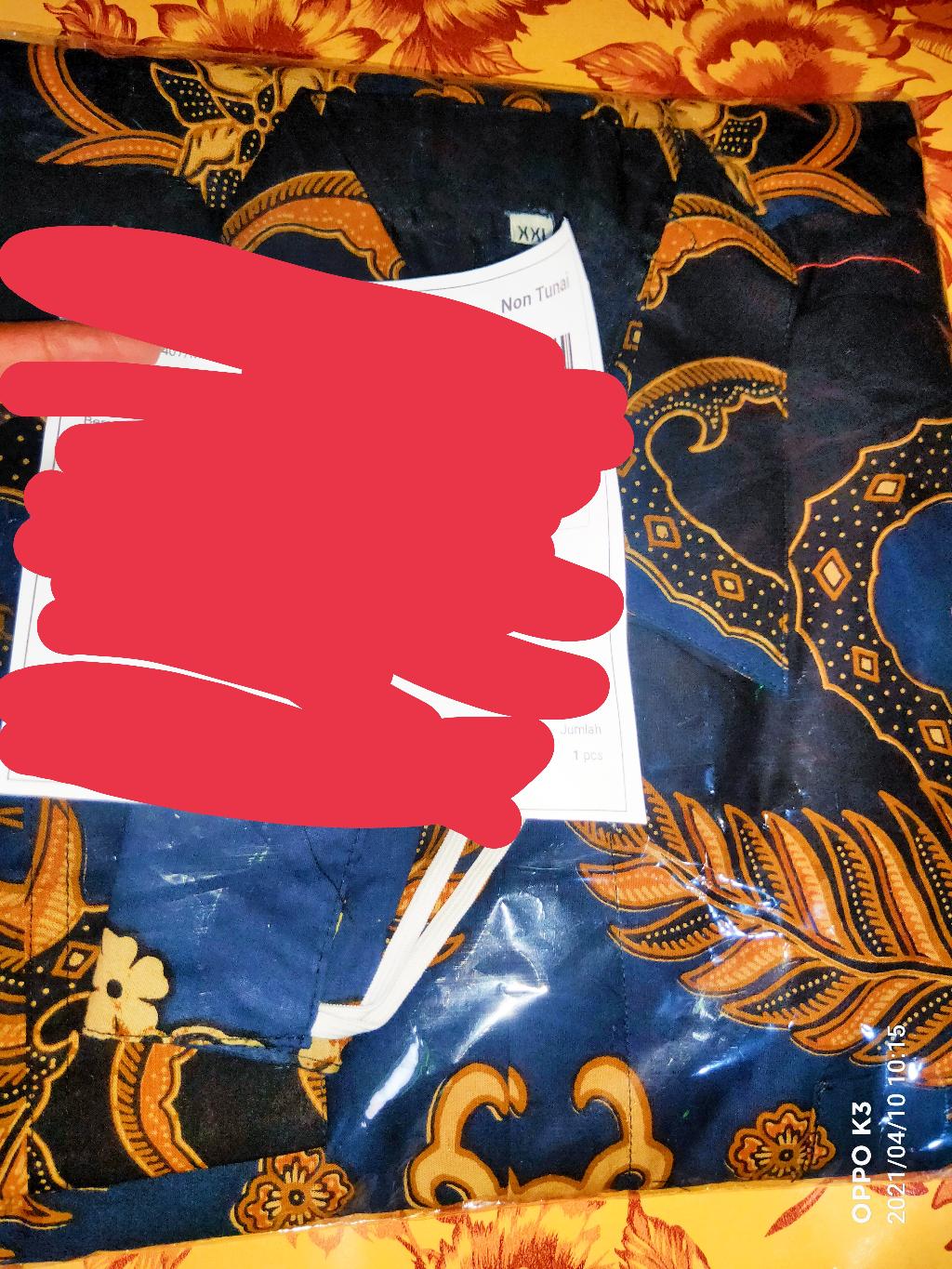 Krisno Mukti Navy Kemeja Batik Pria Lengan Panjang Full Furing Katun Halus Batu Raden