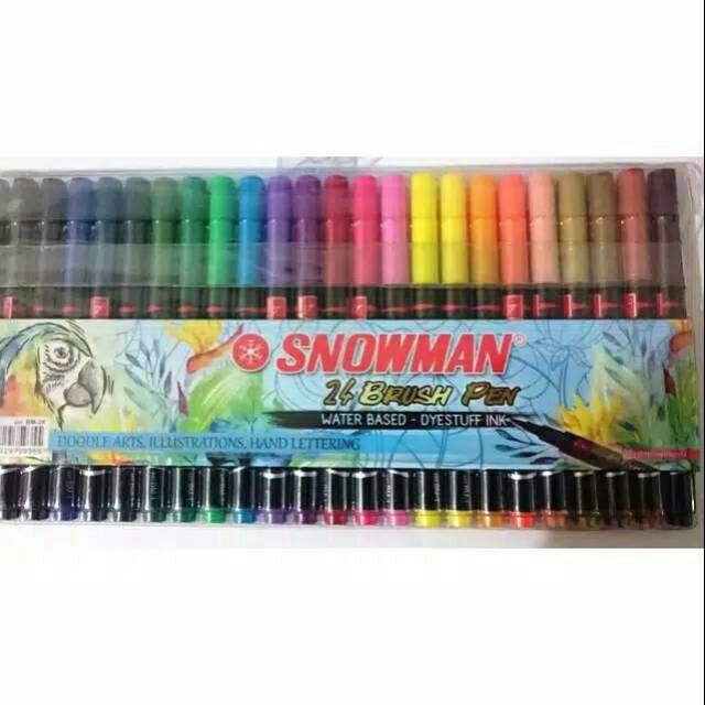 

Spidol Snowman brush pen 24 warna BM-24