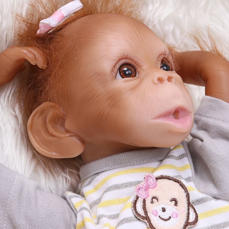 Mary 48cm Realistis Reborn Untuk Boneka Vinyl Silikon Lembut Bayi Newborn Monkey Lifelik