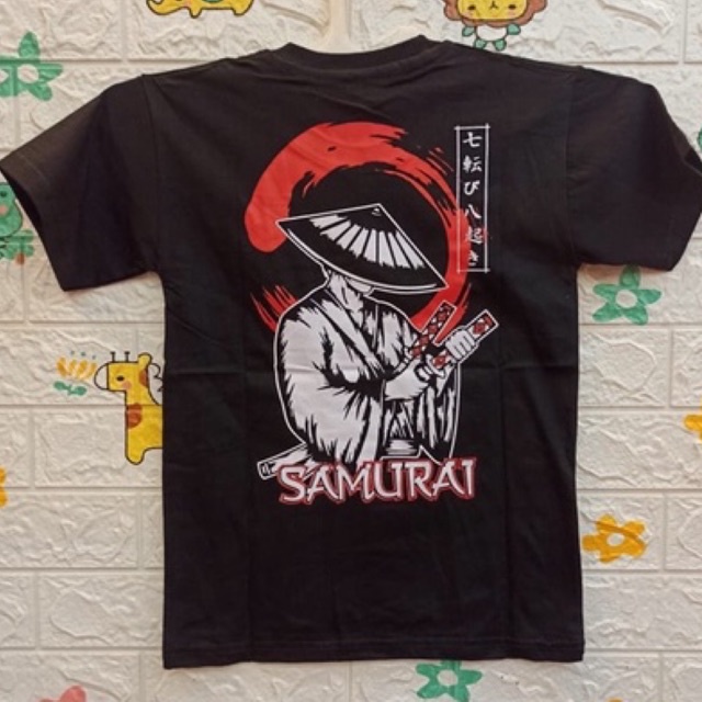 Kaos samurai jepang distro size L dewasa