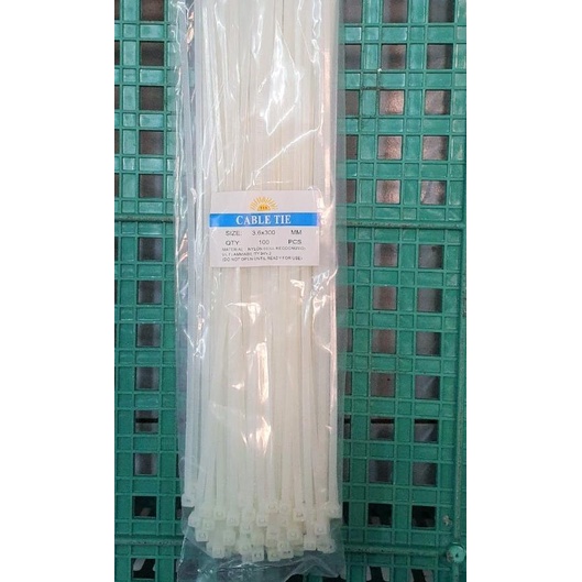 

❃ Cable Ties 3,6 x 300 mm 3,6x300 3.6 Putih Hitam Pengikat Barang Kabel - Putih ✾