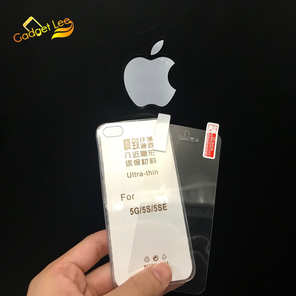 COMBO Anti Gores Clear Bening + Soft Case Silicon Clear Bening iPhone