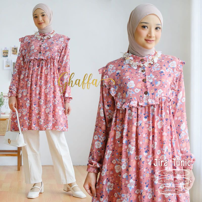 JIRA TUNIC BY GHAFFA THE LABEL (TUNIK MOTIF) Tunik wanita modern rekomended