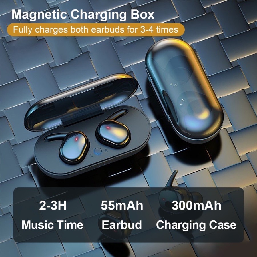 2021 Baru TWS Wireless Earphone Headset Bluetooth 5.0 HIFI Stereo Sound Music In-ear Earbuds With Mic Cocok Untuk Android IPhone