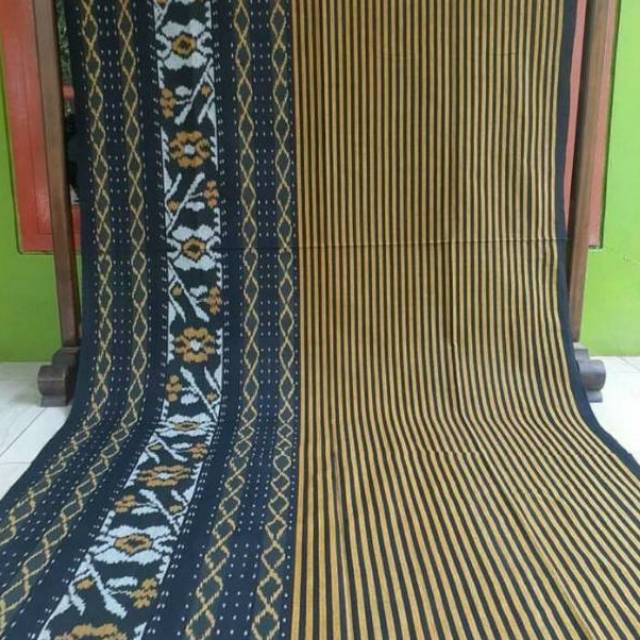 Kain batik Tenun mix lurik motif mawar