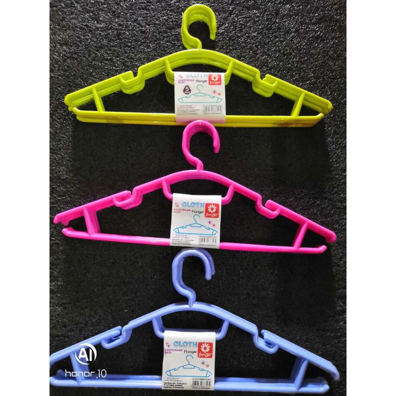 Sunlife gantungan baju / hanger pakaian plastik isi 6 pcs