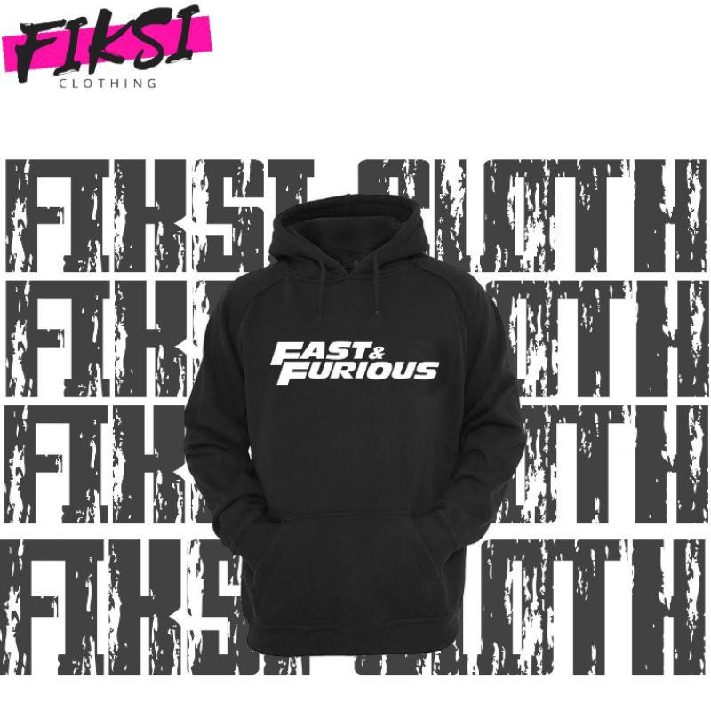 Jaket Sweater Hoodie Keren Fast & Furious Putih Logo - Fiksi Clothing