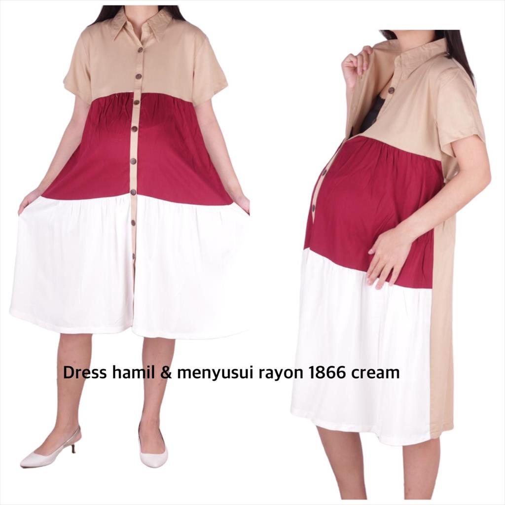 Dress Hamil &amp; Menyusui Rayon D1866