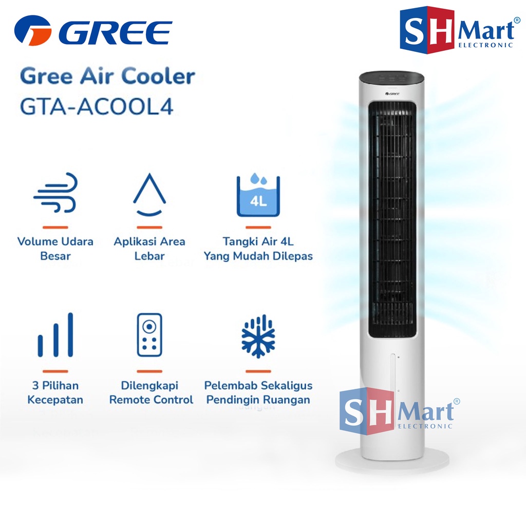 AIR COOLER GREE FLIFE PENYEJUK UDARA PORTABLE PENYEJUIK DAN HUMIDIFIER