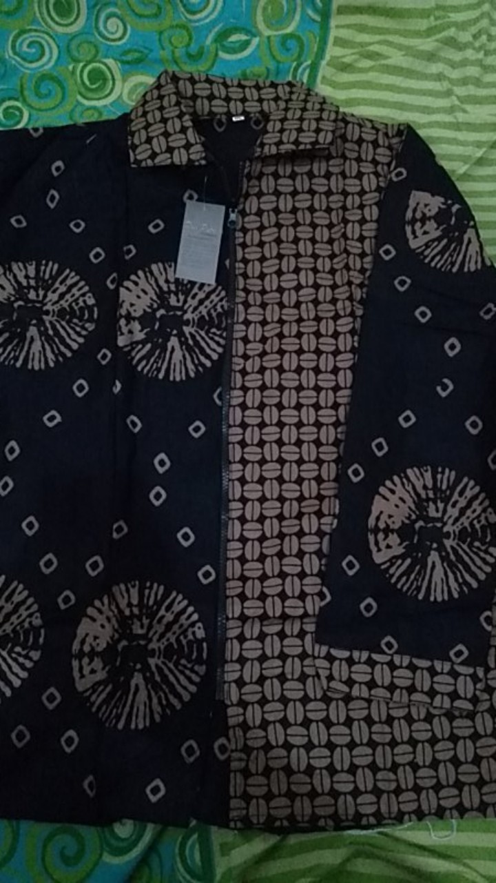 Batik Wanita Atasan Blouse Lengan Panjang Resleting Depan Busui Batik Dua Putri Collection