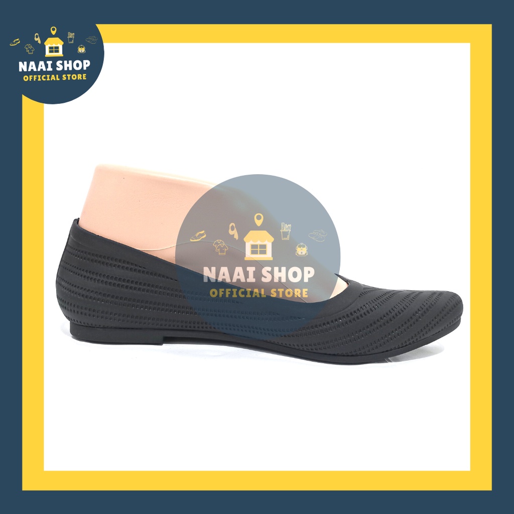 Sepatu Flat Selop Jelly Wanita Model Terbaru Size 36-40 Slop Cewek Motif Lubang Flatshoes Korea Style Murah Slip On Kasual Shoes Terlaris Sepatu Kerja Kuliah HangOut Kekinian Fantofel Remaja Dewasa Pantofel Import Premium Ballerina Verotino A569 Naai shop