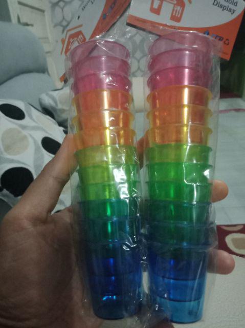 Gelas Sloki Plastik / Shot Glass , Warna Warni