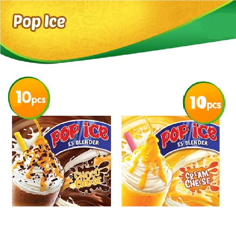 

Pop Ice Baru rasa Choco Chesee & Cream Chesee isi 10sachet