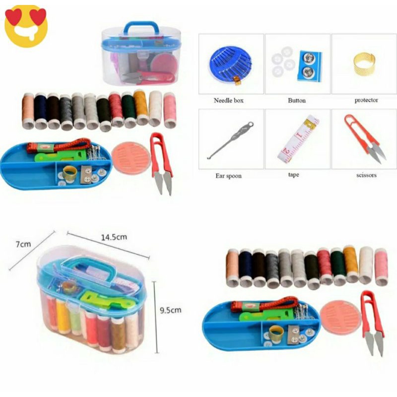 Alat Jahit Sewing Kit Set 10 in 1 Peralatan Menjahit Pakaian Set Box