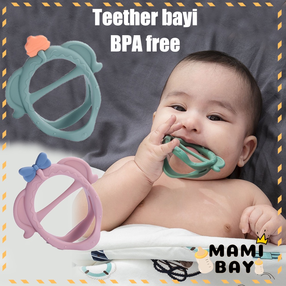 Mamibayi Mamibayi Gigitan bayi teether bentuk gelang mainan teether bayi silikon