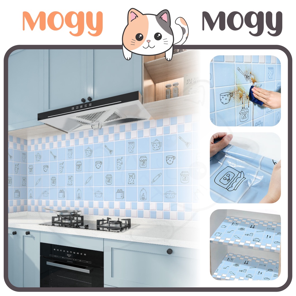 MOGYMOGY HL0205 Wallpaper Dapur Keramik Anti Minyak Air Motif Kartun  Walpaper Roll Panjang