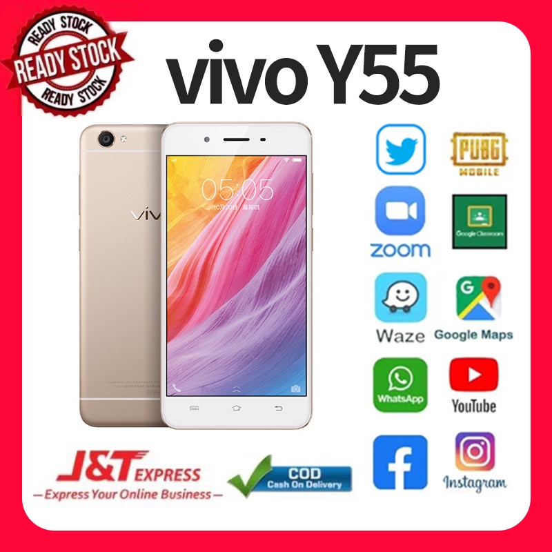 Hp vivo y55 ram 2/16GB&amp; 3/32GB fullset murah smartphone LTE bergaransi