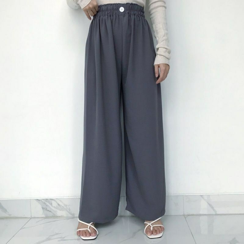 CRINKLE AIRFLOW LOOSE PANTS BUTTON/KULOT CRINKLE KANCING