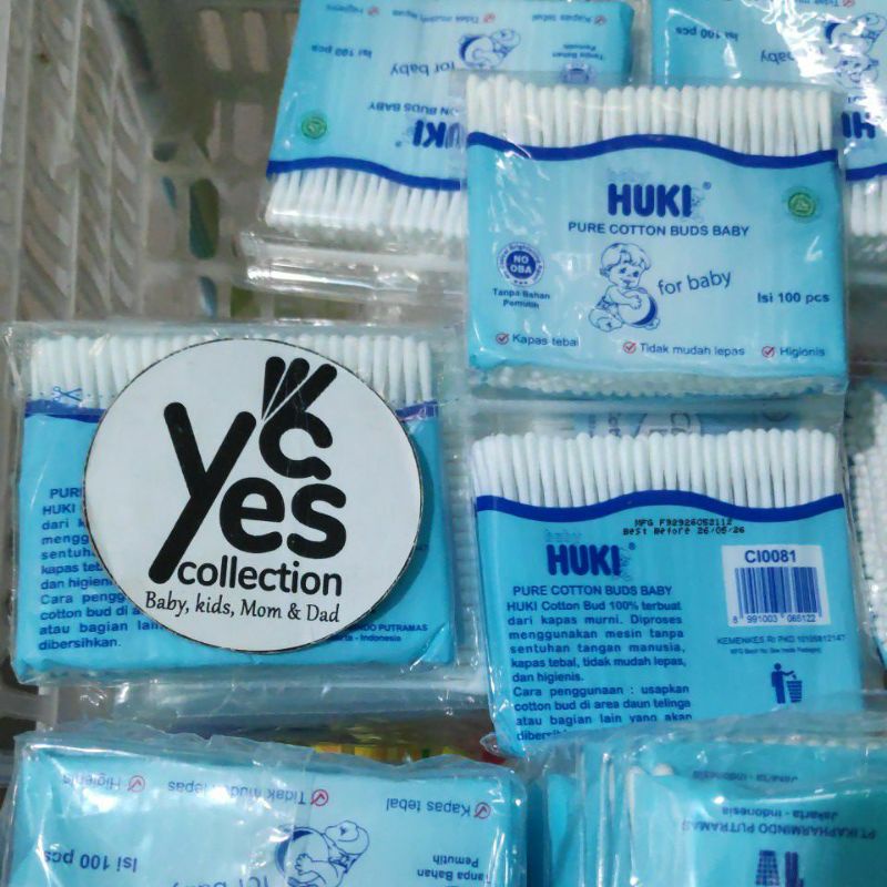 Huki baby cotton bud 100 extra fine For Baby Adult stick coton buds korek kuping pembersih telinga bayi kapas pure