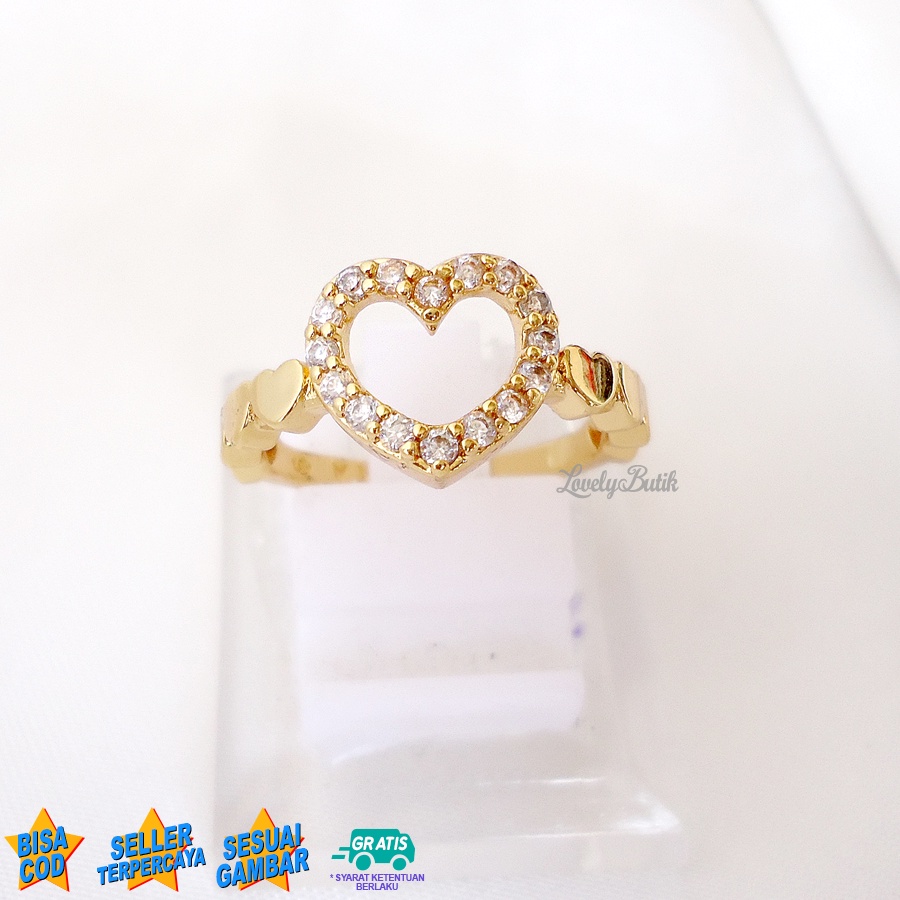 Cincin Xuping Anti Karat F3licia Cincin Wanita Remaja Terbaru Model Permata Love Lovelybutik