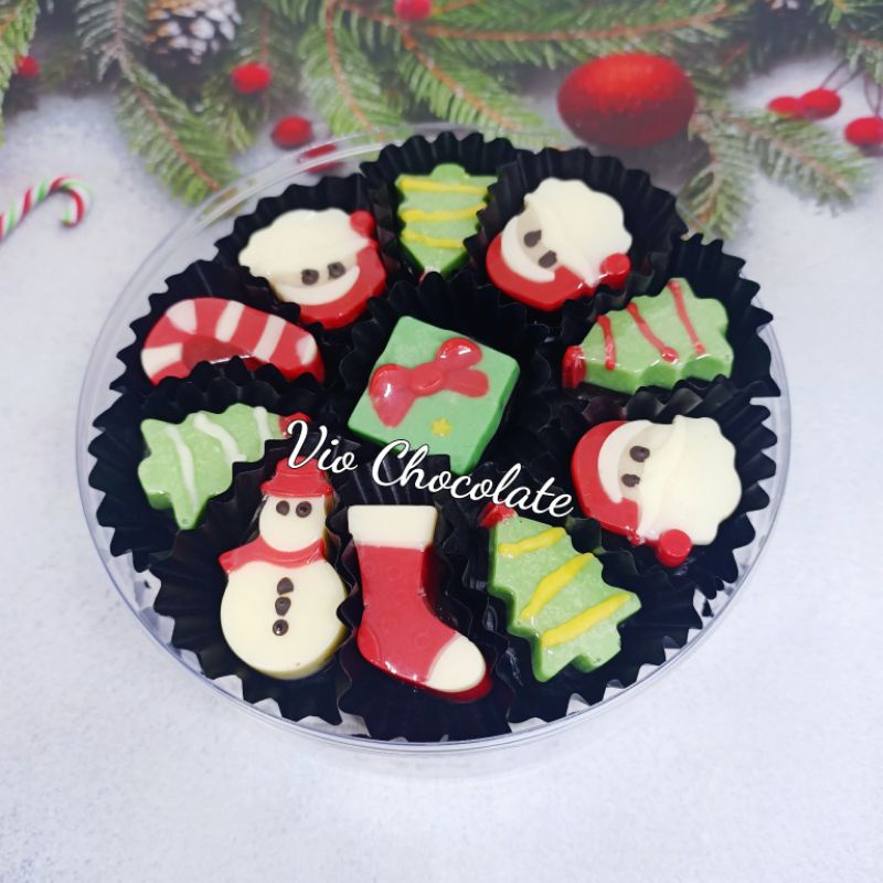 

Vio Chocolate/ chrismast chocolate toples 250gram/ coklat karakter natal / coklat toples 250gram