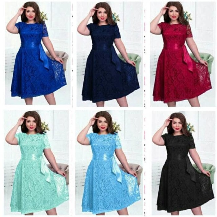 FASHION WANITA IMPORT GAMIS DRESS MUSLIM LEBARAN // Promo Murah Dress Gaun Pesta Jumbo Cantik Brukat